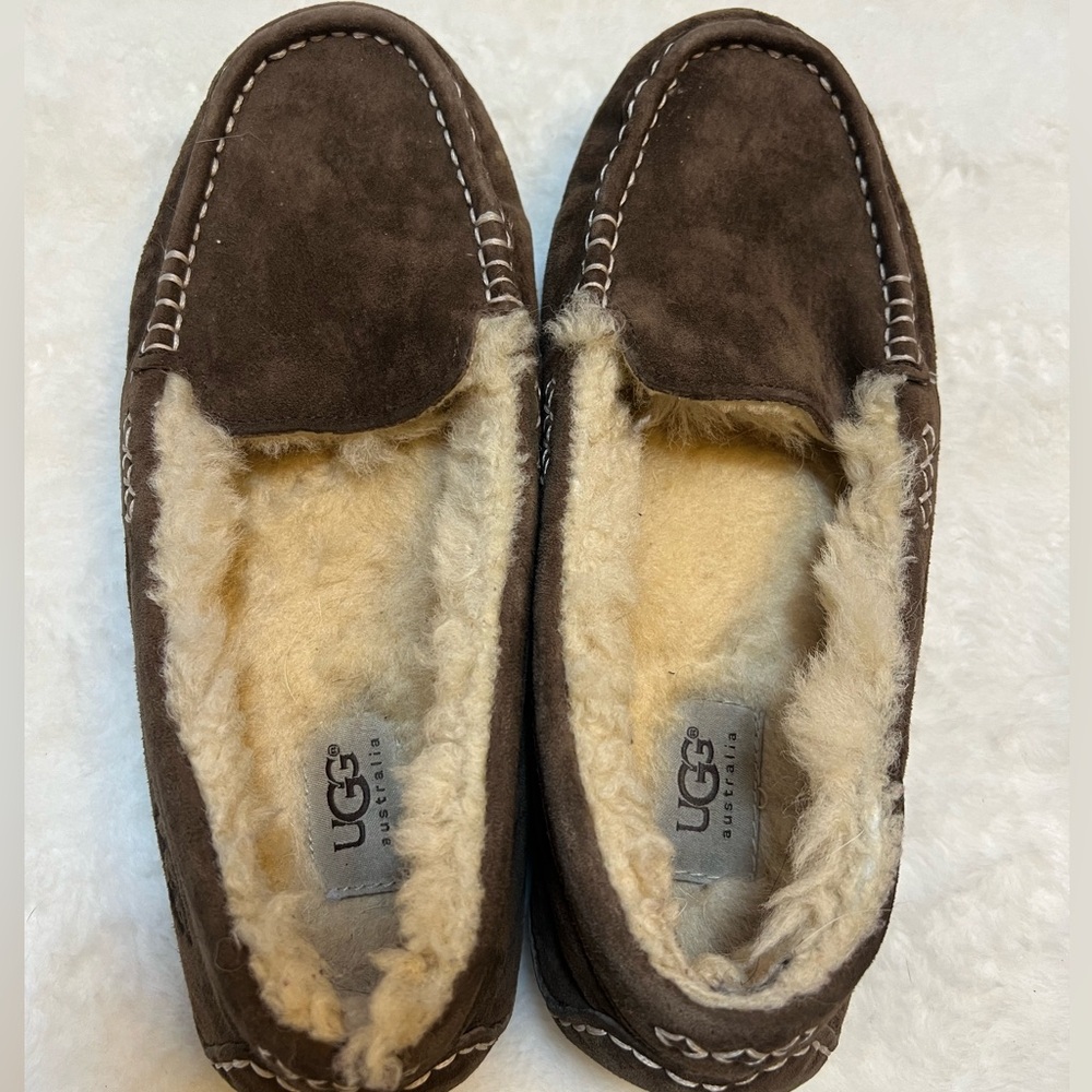 Ugg Slippers Brown Suede Australia Sherpa Lined Men’s Size 8